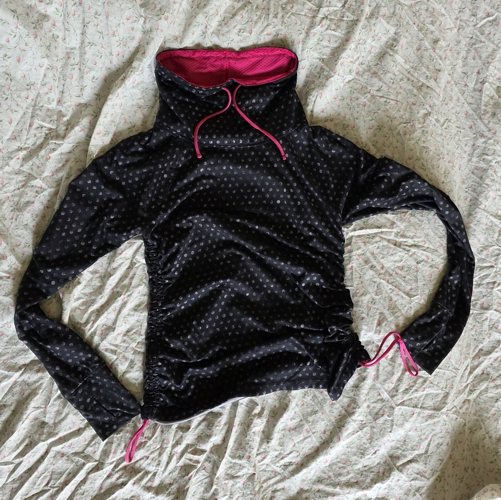 Maurices In Motion Black and Pink Activewear Top | M